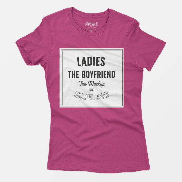 Ladies The Boyfriend Tee Mockup 03 Psd