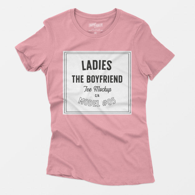 Ladies The Boyfriend Tee Mockup 05 Psd