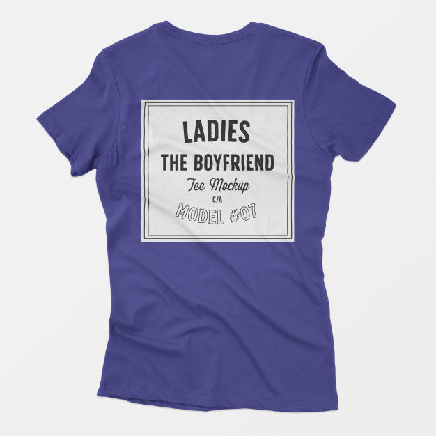 Ladies The Boyfriend Tee Mockup Psd