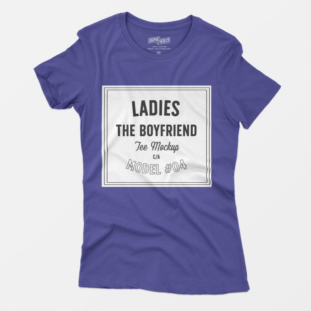 Ladies The Boyfriend Tee Mockup Psd