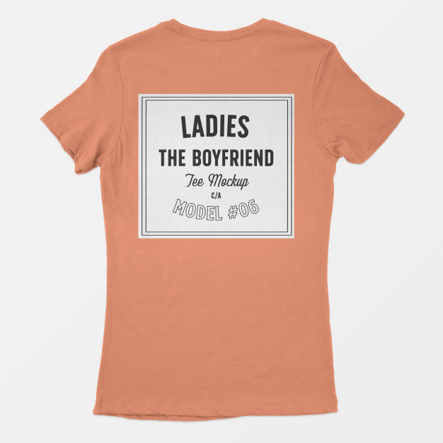 Ladies The Boyfriend Tee Mockup Psd