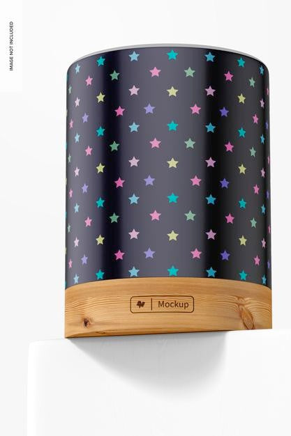 Lamp Kids Room Mockup, Low Angle Psd