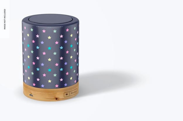 Lamp Kids Room Mockup, Perspective View Psd