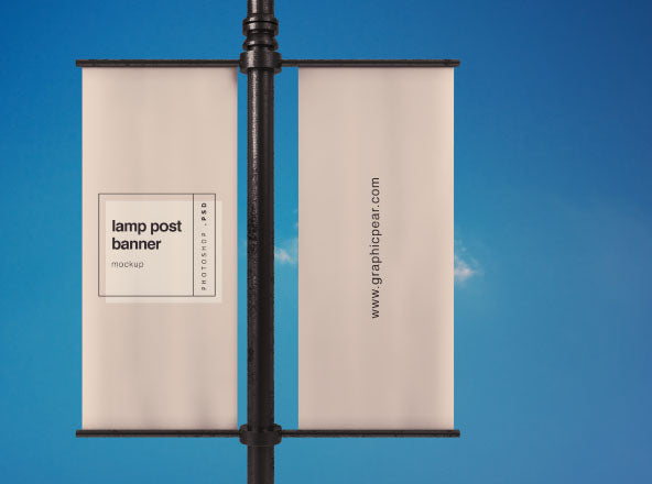 Lamp Post Banner Mockup