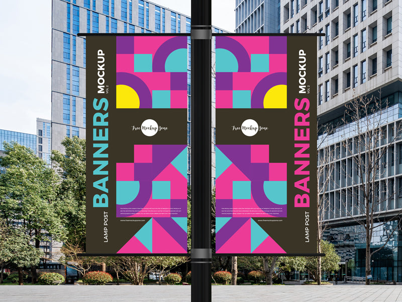 Lamp Post Banners Mockup Vol 2