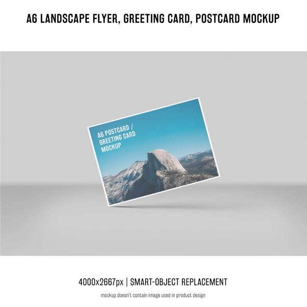 Landscape Flyer, Postcard, Greeting Card Mockup Psd