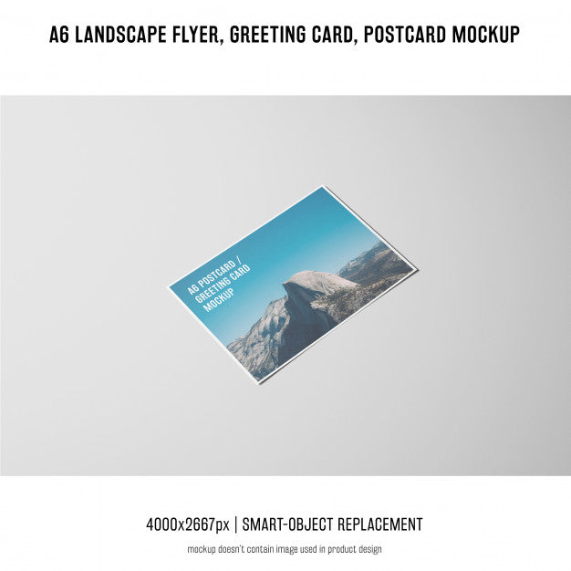 Landscape Flyer, Postcard, Greeting Card Mockup Psd