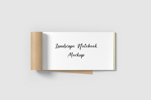Landscape Notebook Mockup Psd