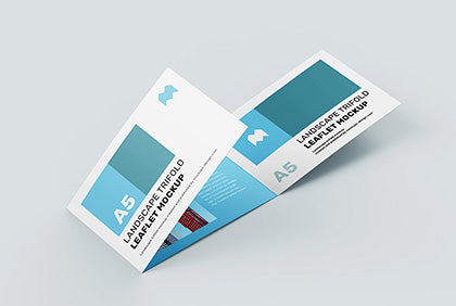 Landscape Trifold Leaflet Mockup
