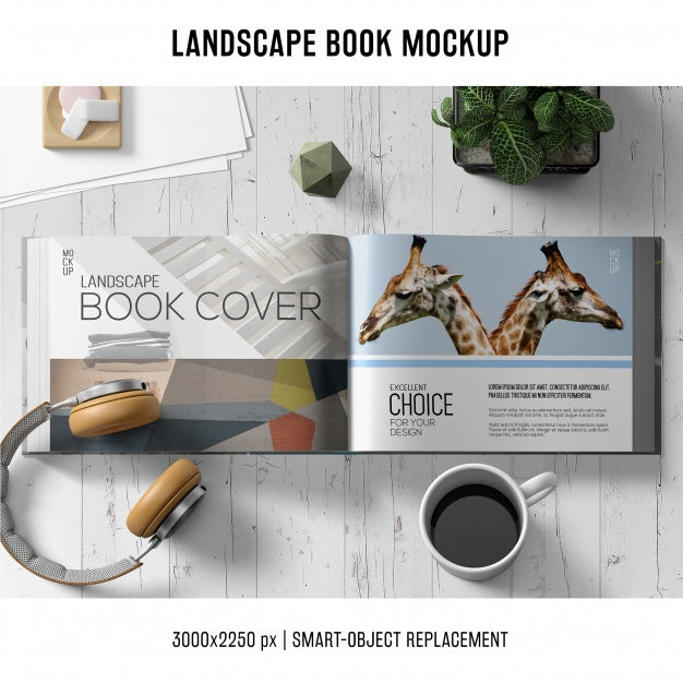 Lanscape Book Mockup Psd