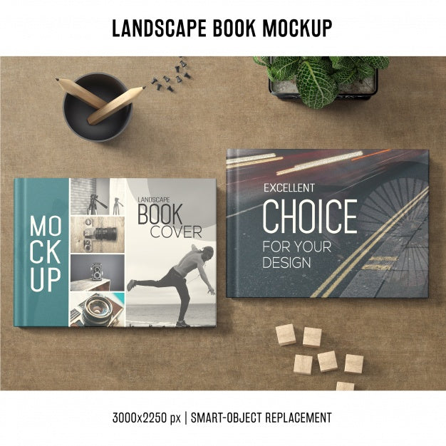 Lanscape Book Mockup Psd