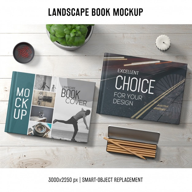 Lanscape Book Mockup Psd