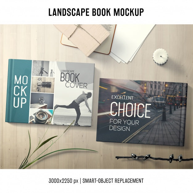 Lanscape Book Mockup Psd