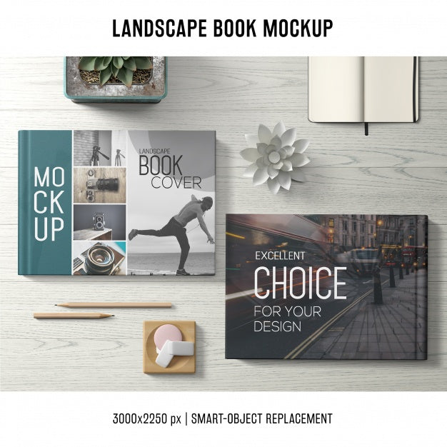Lanscape Book Mockup Psd