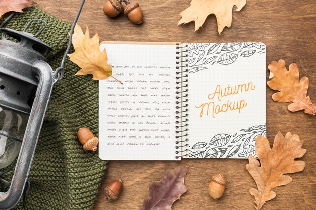 Lantern Beside Notebook Psd