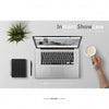 Laptop And Hand Holding A Cup Of Coffee Mock Up Psd