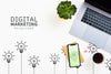 Laptop And Iphone Digital Marketing Background Psd