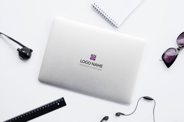 Laptop At Workspace Mock-Up Psd