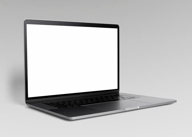 Laptop Black Screen Mockup Digital Device Psd
