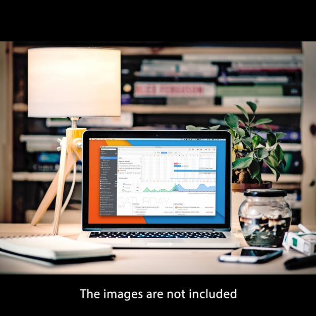 Laptop In Office Mock Up Psd