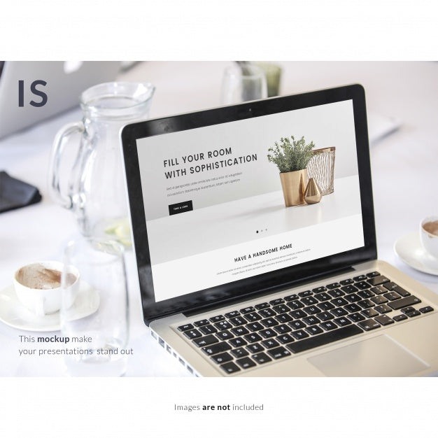 Laptop Lateral View Mock Up Psd