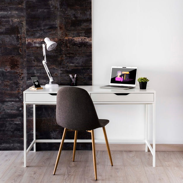 Laptop Mock-Up On Desk Psd