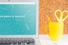 Laptop Mockup For Website Presentation With Back To School Concept Psd