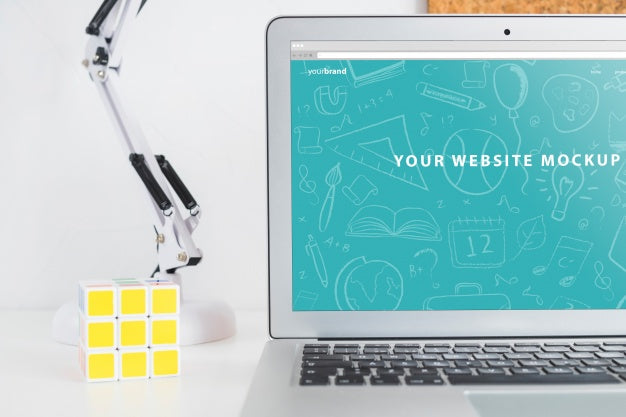 Laptop Mockup For Website Presentation With Back To School Concept Psd