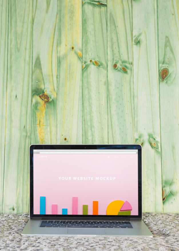 Laptop Mockup On Bed Psd