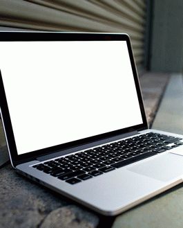 Laptop Mockup On City Street