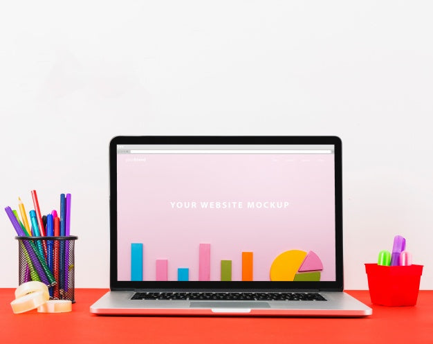 Laptop Mockup On Desk Psd