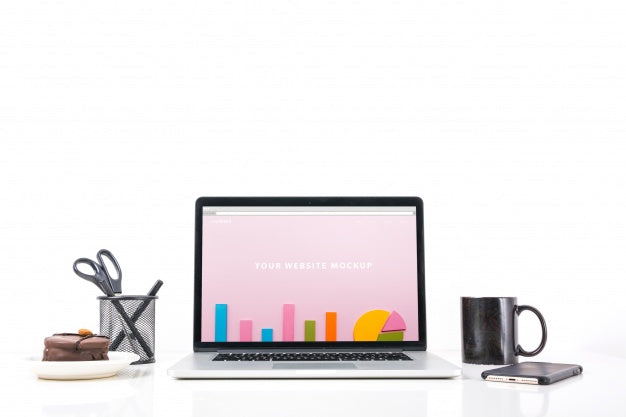 Laptop Mockup On Desk Psd