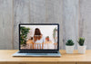 Laptop Mockup On Table With Plants Psd