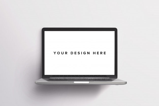 Laptop Mockup On White Psd