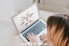 Laptop Mockup With Head Of Woman Psd
