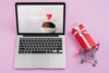 Laptop Mockup With Valentines Day Elements Psd