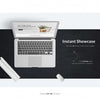 Laptop On Black Table Top View Mock Up Psd