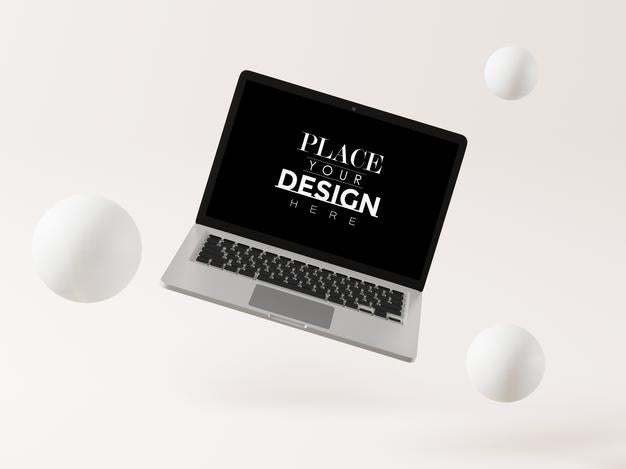 Laptop On Workspace Mockup Psd