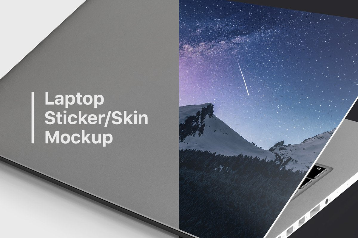 Laptop Sticker & Skin Mockup - Mockup Hunt