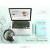 Laptop With Headphones And Notebook Mock Up Psd