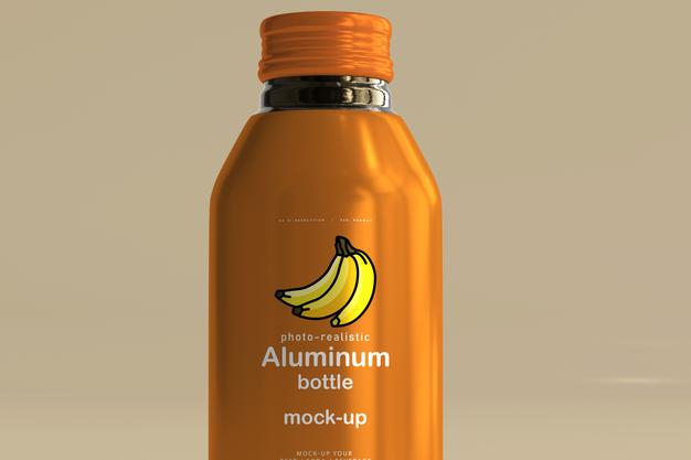 Large Aluminum Beverage Bottle Mockup Psd