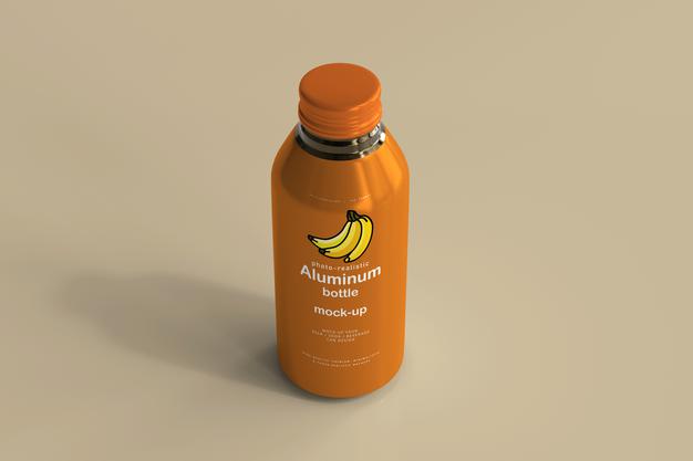 Large Aluminum Beverage Bottle Mockup Psd