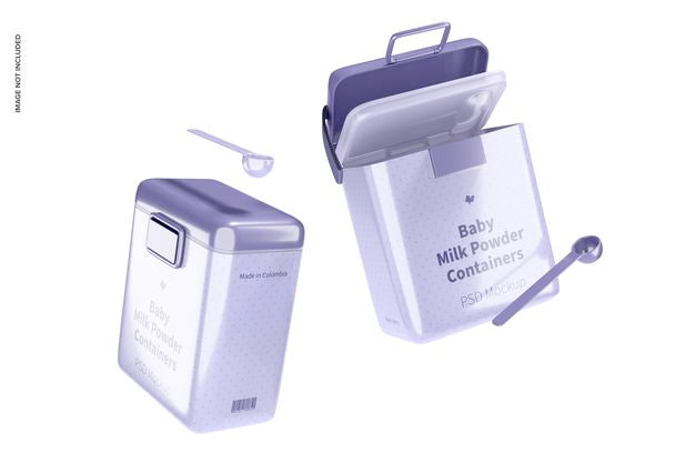 Large Baby Milk Powder Container Mockup, Floating Psd