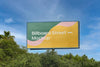 Large Billboard Mockup On Blue Sky With Trees Psd