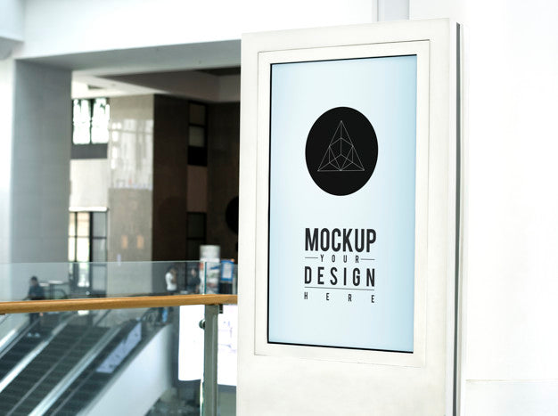 Large Board Mockup Outside A Shop Psd