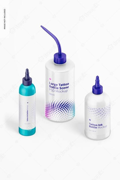 Large Bottle Scene Mockup, Front View Psd