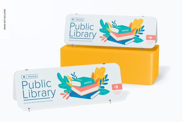 Large Double Stands Mockup, On Surface Psd