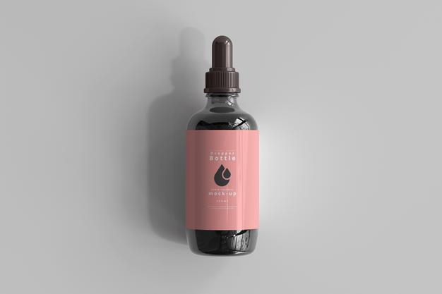 Large Dropper Bottle Mockup Psd