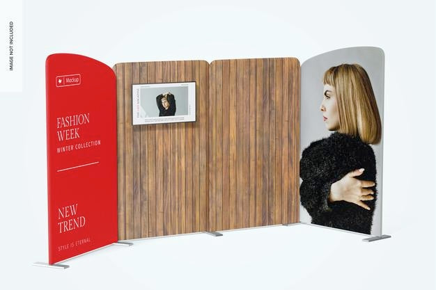 Large Fabric Backdrop Mockup, Left View Psd