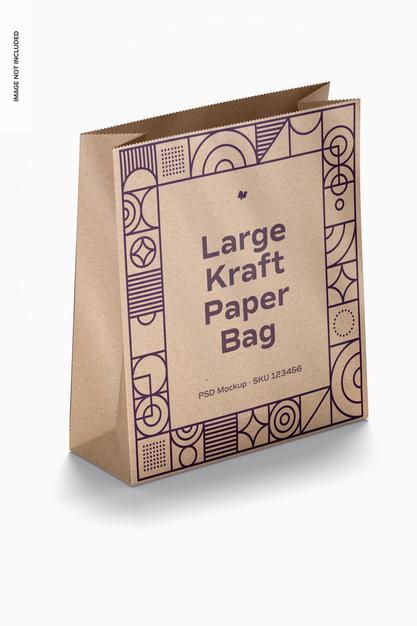 Large Kraft Paper Bag Mockup Psd
